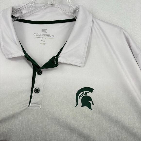 Colosseum Men's Polo Shirt Michigan State Spartans Ombre White to Black Size 3XL - Picture 4 of 8